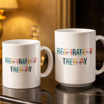 Respiratory Therapy Multicolored Text Design - Personalized Custom Coffee Mug - DOC086_MG