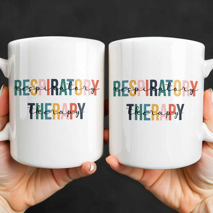 Respiratory Therapy Multicolored Text Design - Personalized Custom Coffee Mug - DOC086_MG