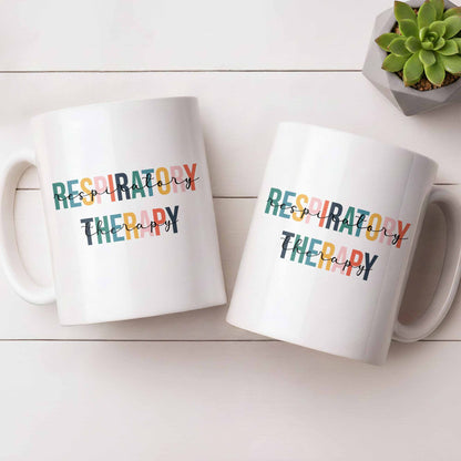 Respiratory Therapy Multicolored Text Design - Personalized Custom Coffee Mug - DOC086_MG