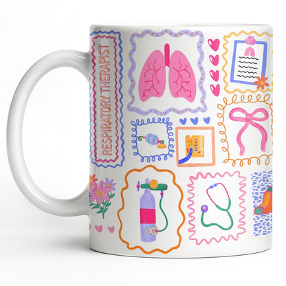 Respiratory Therapist With Lungs And Medical Tools - Personalized Custom Coffee Mug - DOC087_MG