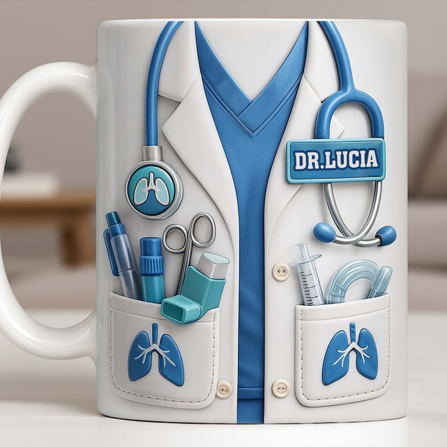 The Perfect Gift for Healthcare Heroes Featuring Medical Instruments - Personalized Custom Coffee Mug - DOC090_MG