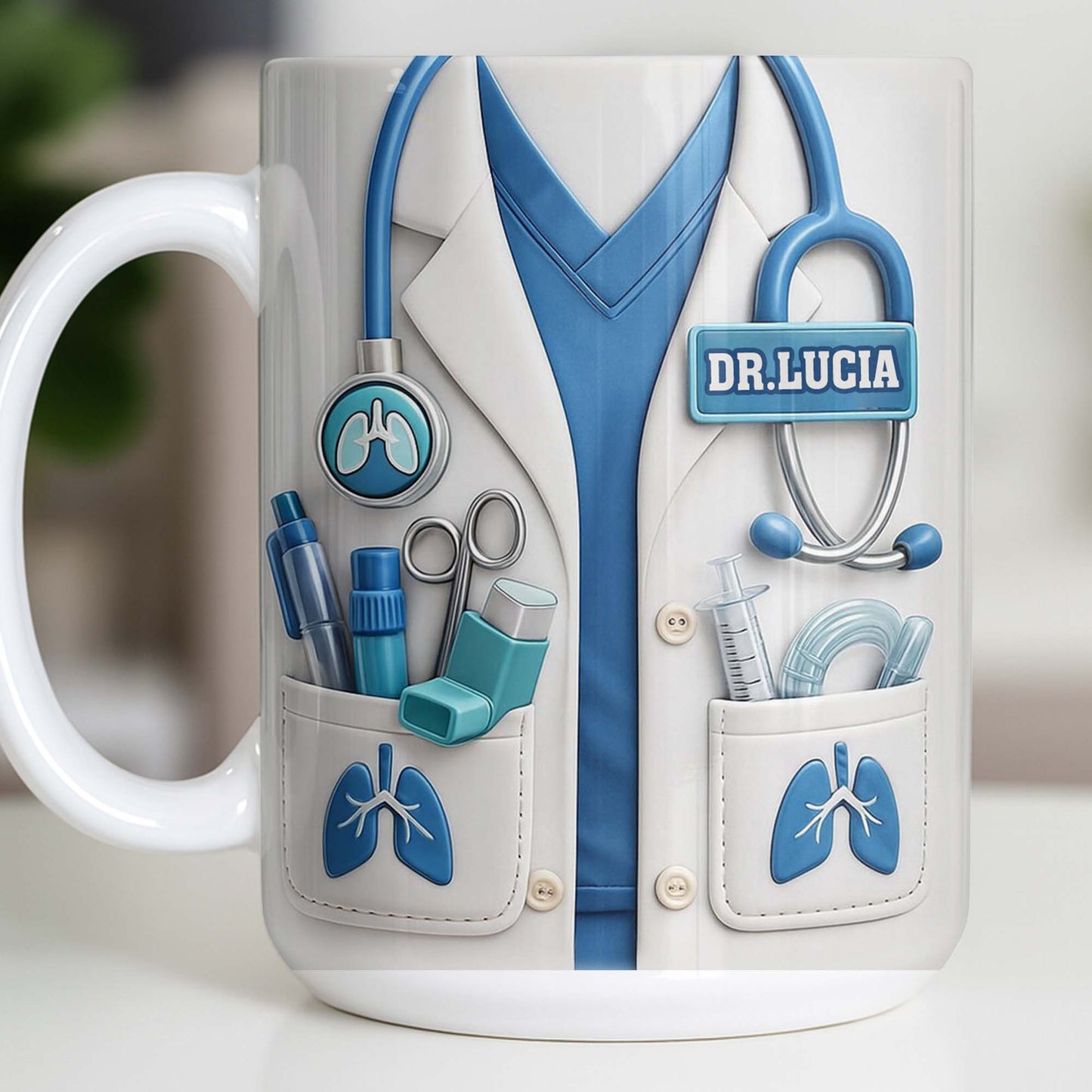 The Perfect Gift for Healthcare Heroes Featuring Medical Instruments - Personalized Custom Coffee Mug - DOC090_MG