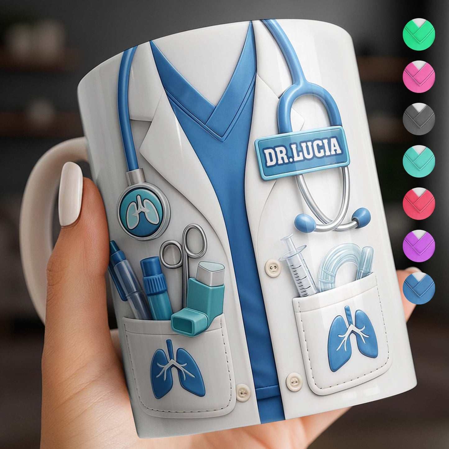 The Perfect Gift for Healthcare Heroes Featuring Medical Instruments - Personalized Custom Coffee Mug - DOC090_MG