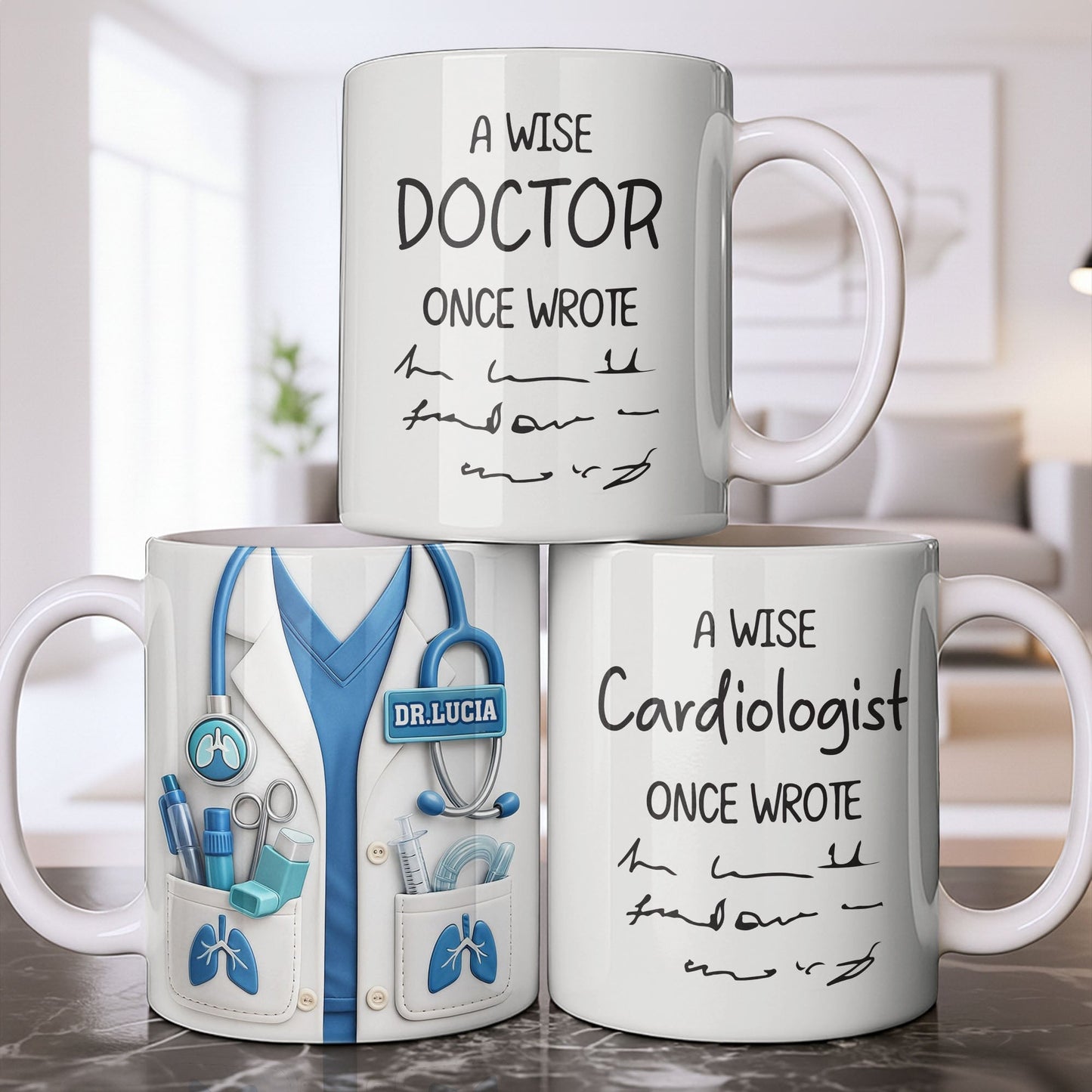 The Perfect Gift for Healthcare Heroes Featuring Medical Instruments - Personalized Custom Coffee Mug - DOC090_MG