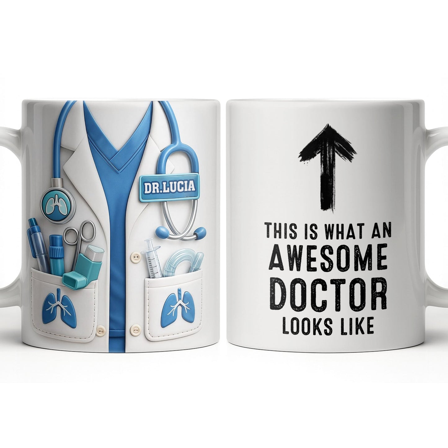 This Is What An Awesome Doctor Looks Like Stethoscope Mug - Personalized Custom Coffee Mug - DOC091_MG