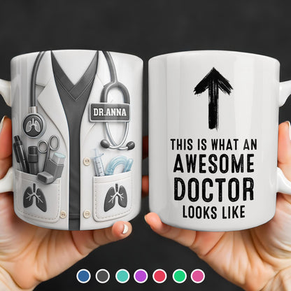 This Is What An Awesome Doctor Looks Like Stethoscope Mug - Personalized Custom Coffee Mug - DOC091_MG