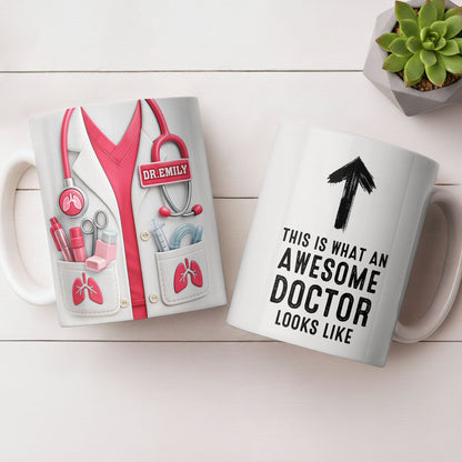 This Is What An Awesome Doctor Looks Like Stethoscope Mug - Personalized Custom Coffee Mug - DOC091_MG