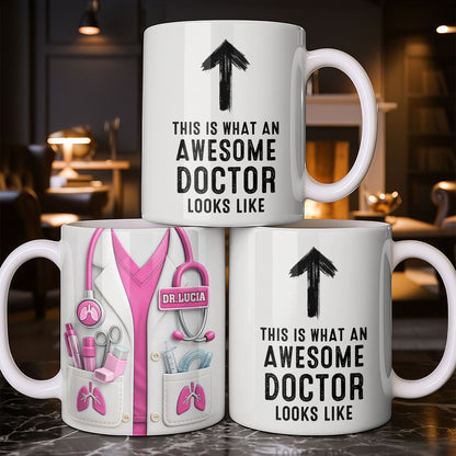 This Is What An Awesome Doctor Looks Like Stethoscope Mug - Personalized Custom Coffee Mug - DOC091_MG