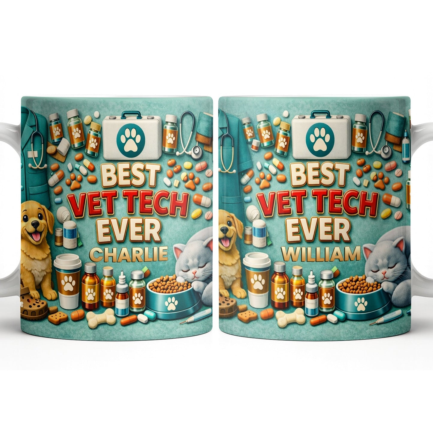 Best Vet Tech Ever, Dog Cat Love - Personalized Custom Coffee Mug - DOC093_MG