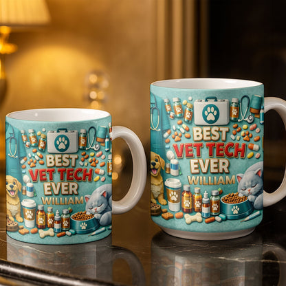 Best Vet Tech Ever, Dog Cat Love - Personalized Custom Coffee Mug - DOC093_MG