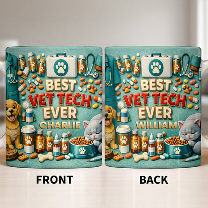 Best Vet Tech Ever, Dog Cat Love - Personalized Custom Coffee Mug - DOC093_MG