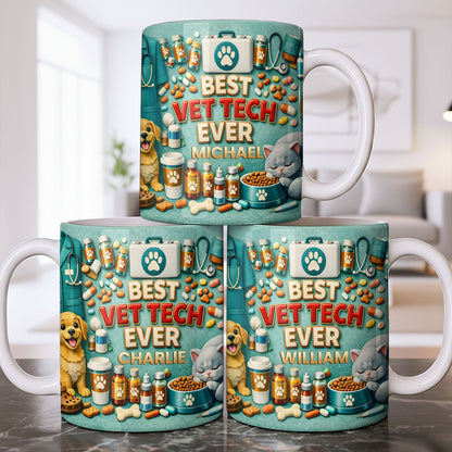 Best Vet Tech Ever, Dog Cat Love - Personalized Custom Coffee Mug - DOC093_MG