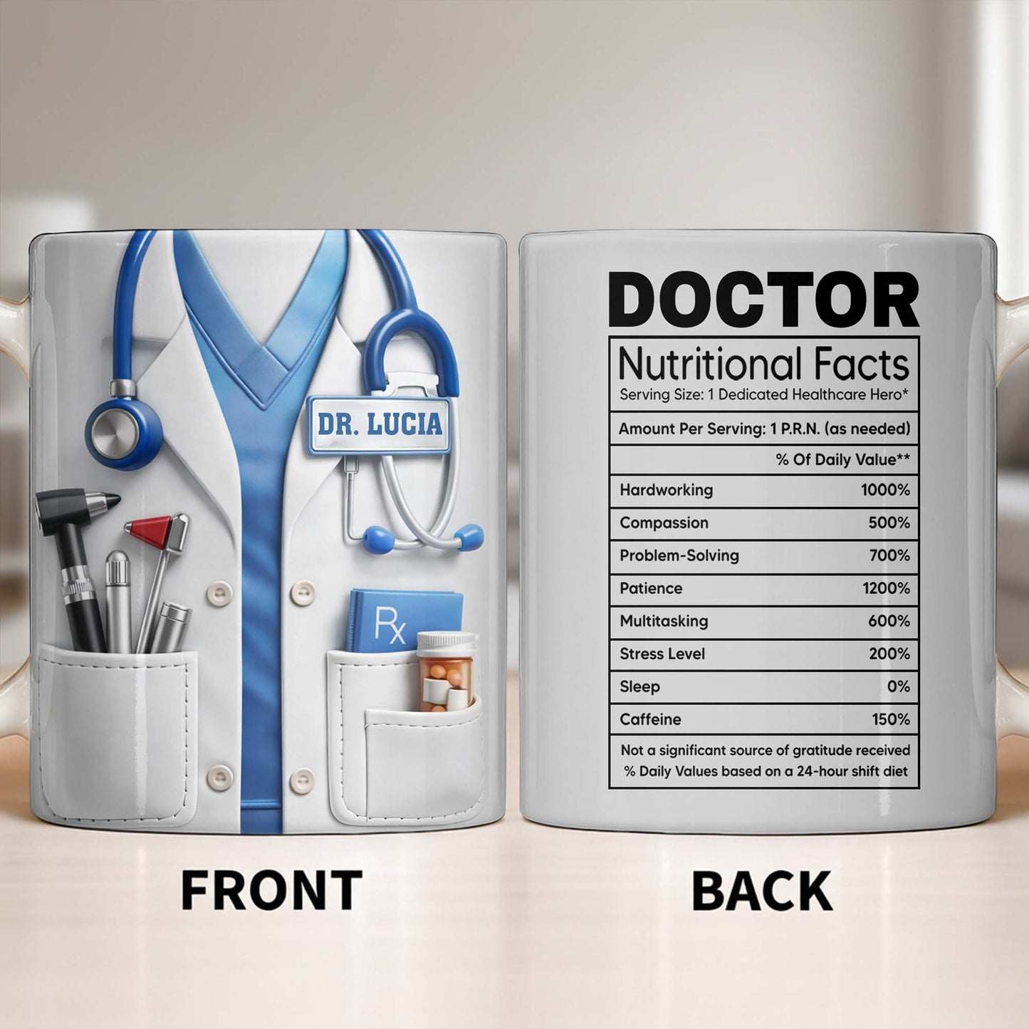Doctor Nutritional Facts Medical Appreciation - Personalized Custom Coffee Mug - DOC095_MG