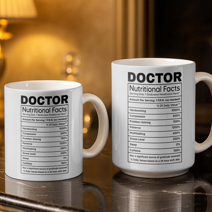 Doctor Nutritional Facts Medical Appreciation - Personalized Custom Coffee Mug - DOC095_MG