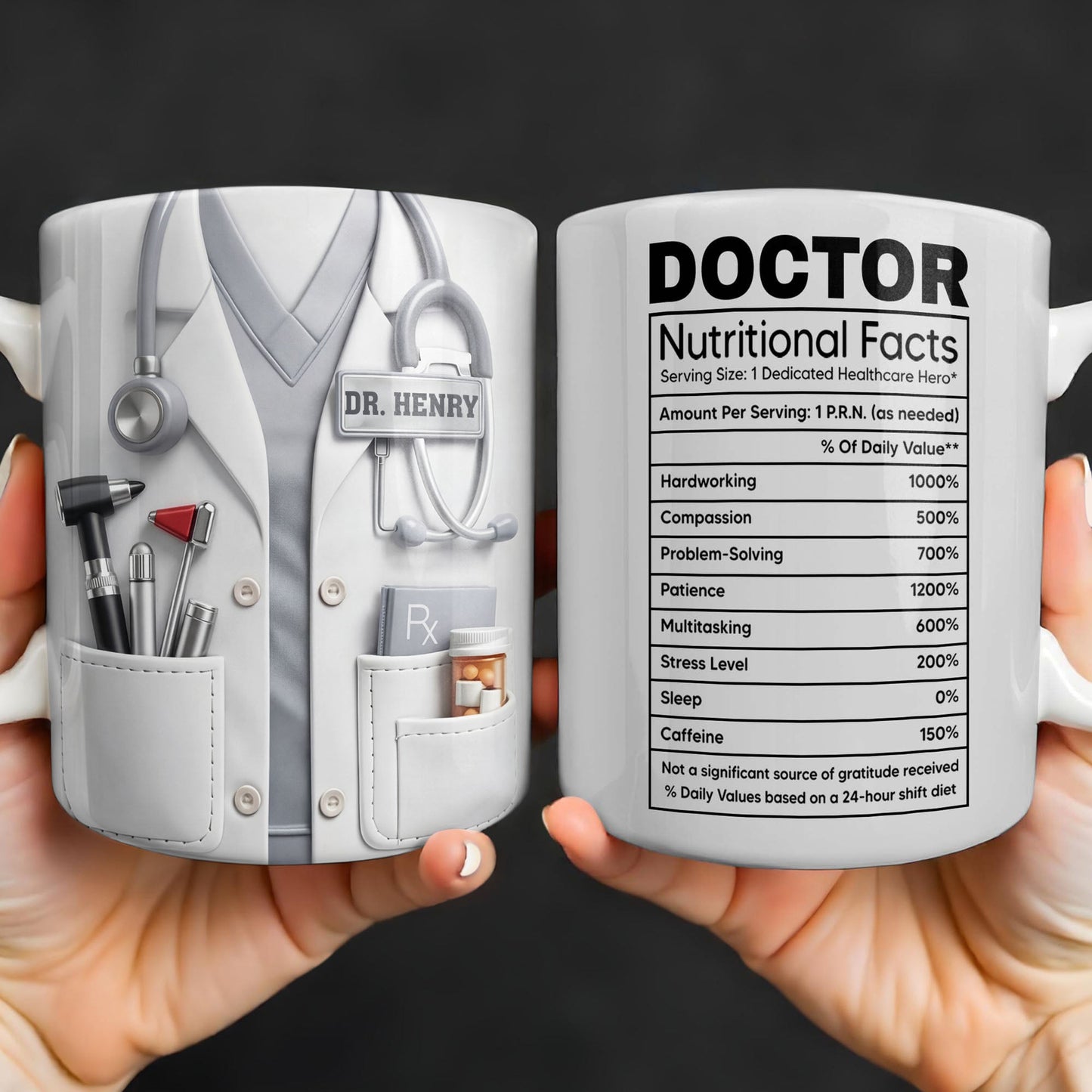 Doctor Nutritional Facts Medical Appreciation - Personalized Custom Coffee Mug - DOC095_MG
