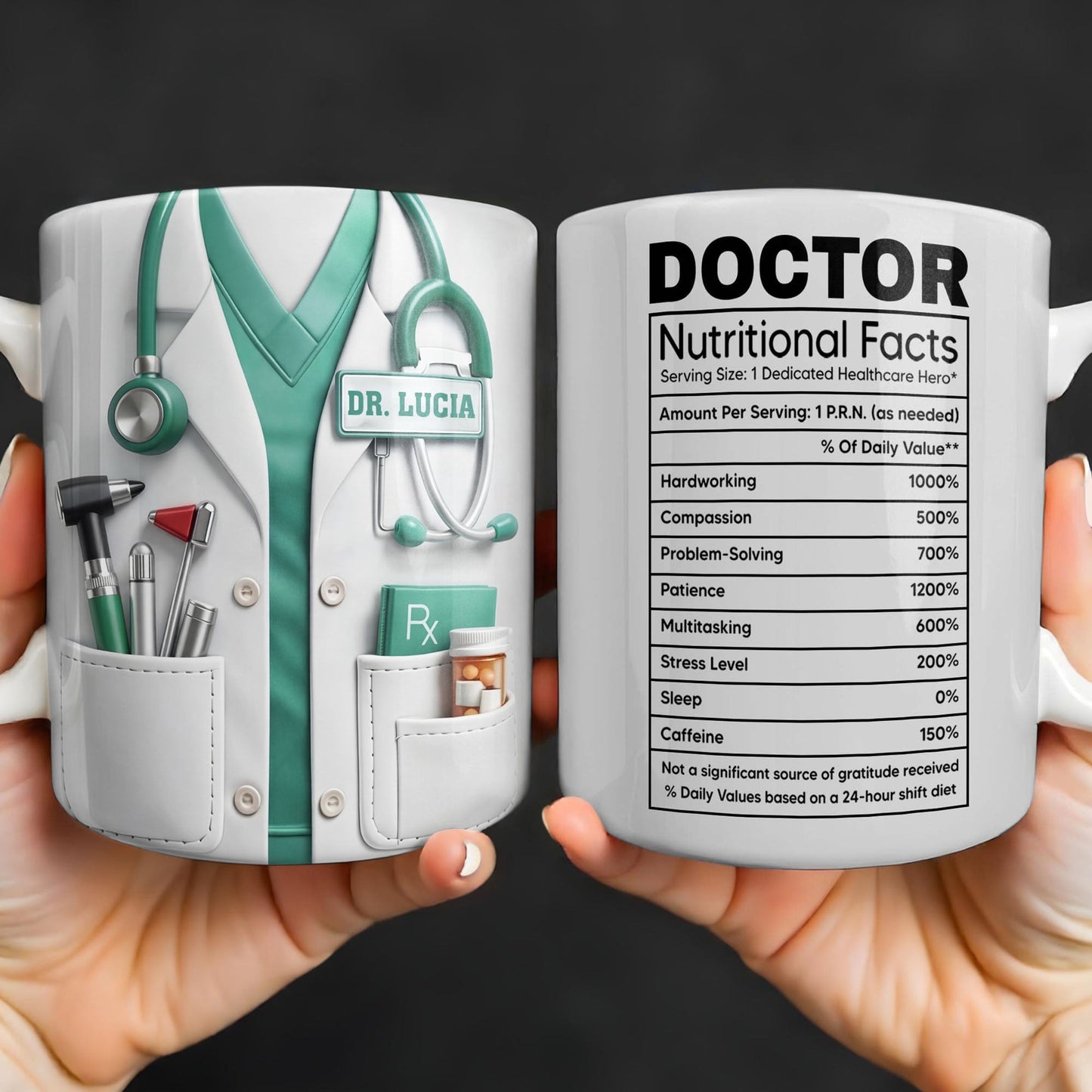 Doctor Nutritional Facts Medical Appreciation - Personalized Custom Coffee Mug - DOC095_MG