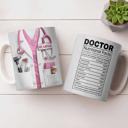 Doctor Nutritional Facts Medical Appreciation - Personalized Custom Coffee Mug - DOC095_MG