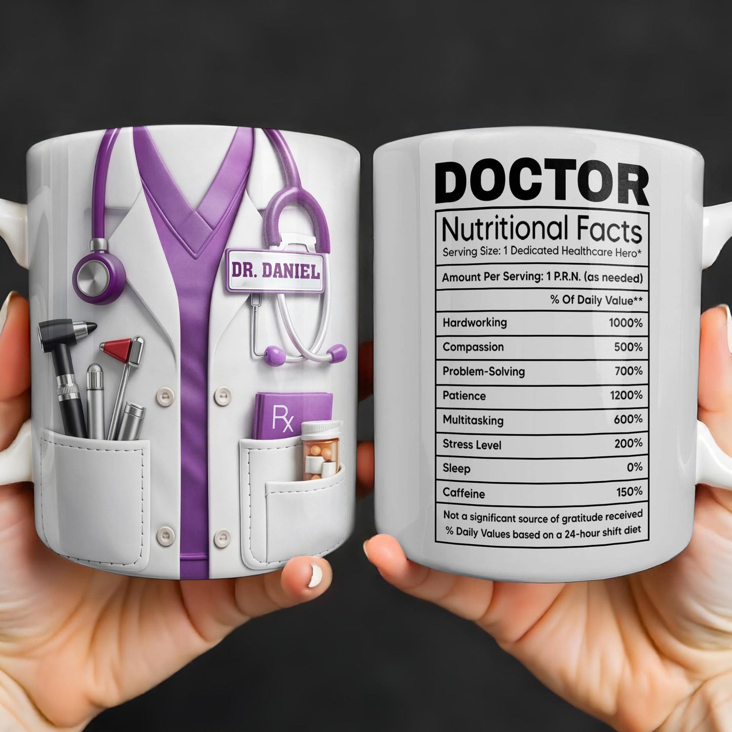 Doctor Nutritional Facts Medical Appreciation - Personalized Custom Coffee Mug - DOC095_MG