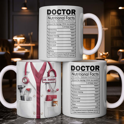 Doctor Nutritional Facts Medical Appreciation - Personalized Custom Coffee Mug - DOC095_MG