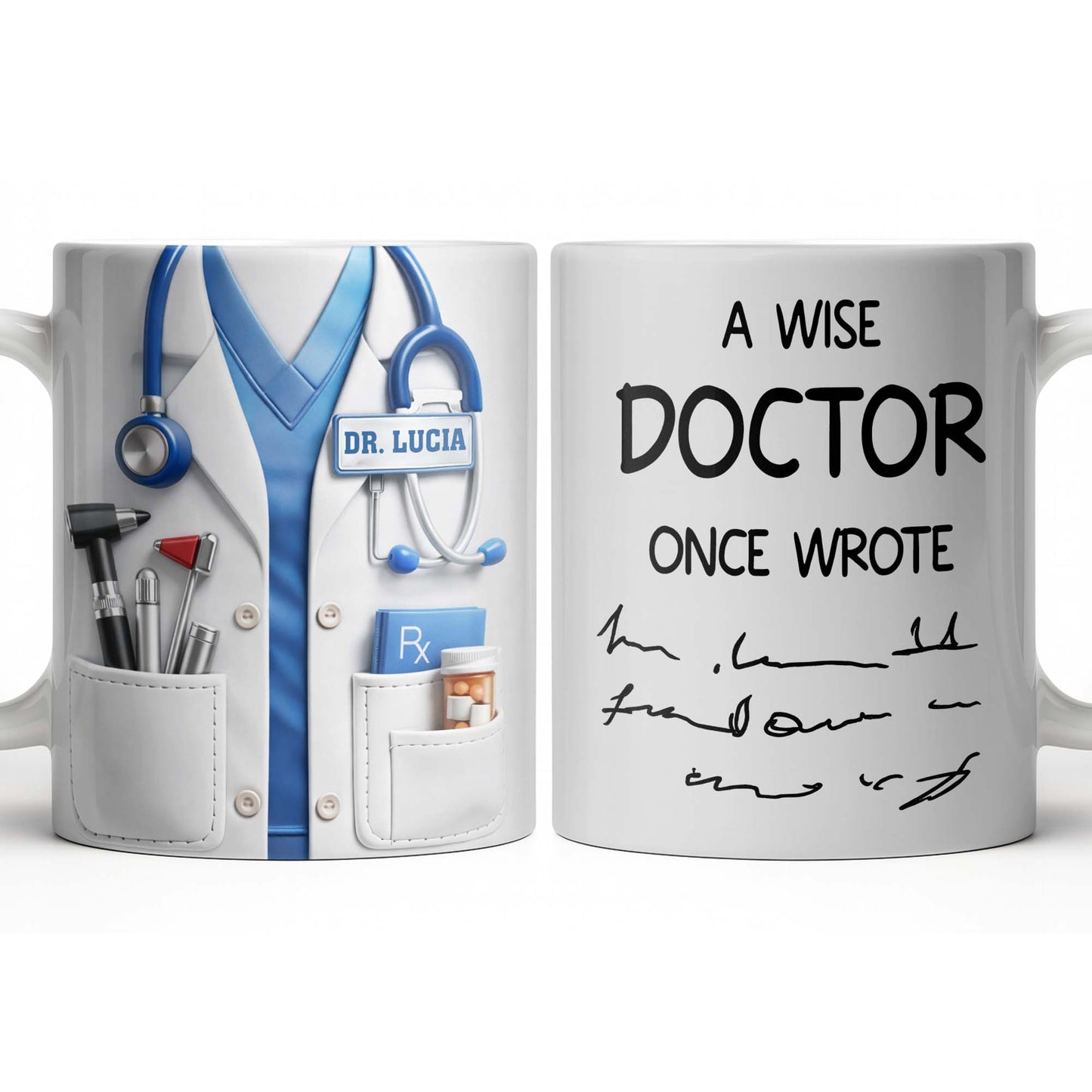 A Wise Doctor Once Wrote Medical Essentials - Personalized Custom Coffee Mug - DOC096_MG