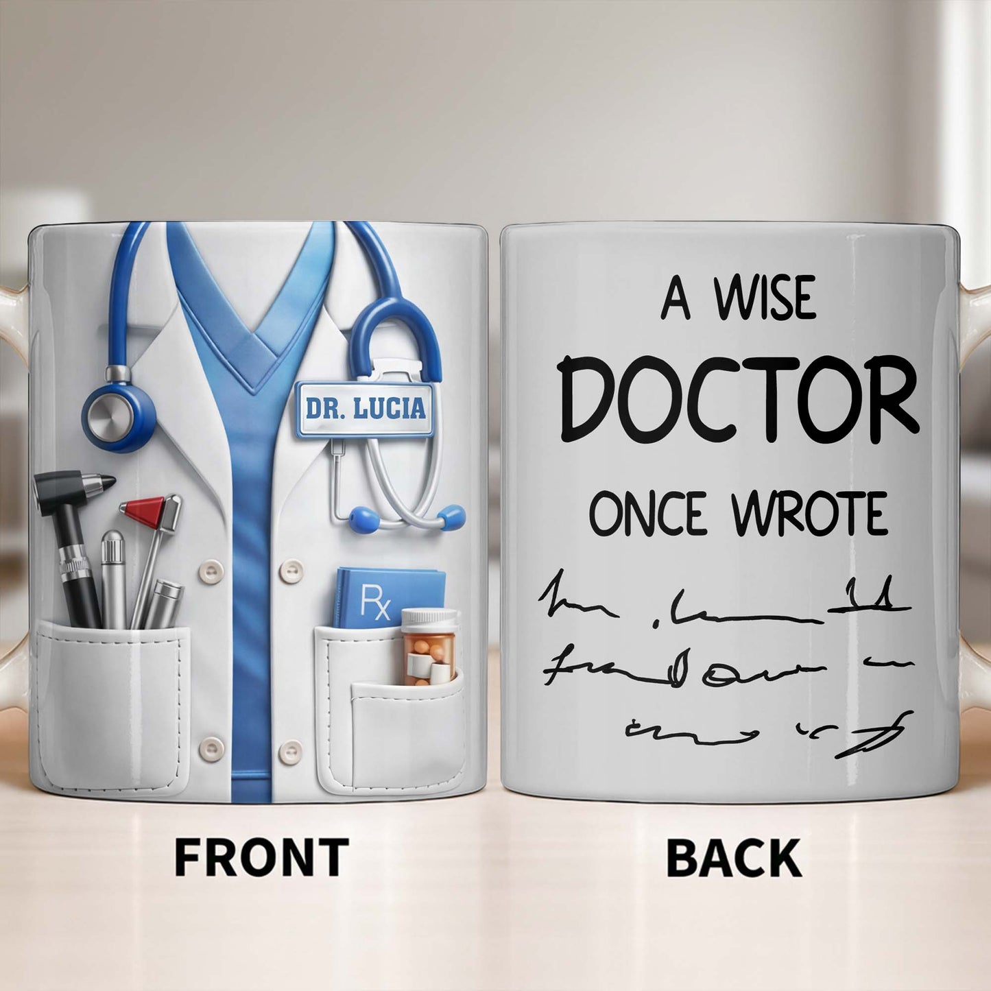 A Wise Doctor Once Wrote Medical Essentials - Personalized Custom Coffee Mug - DOC096_MG