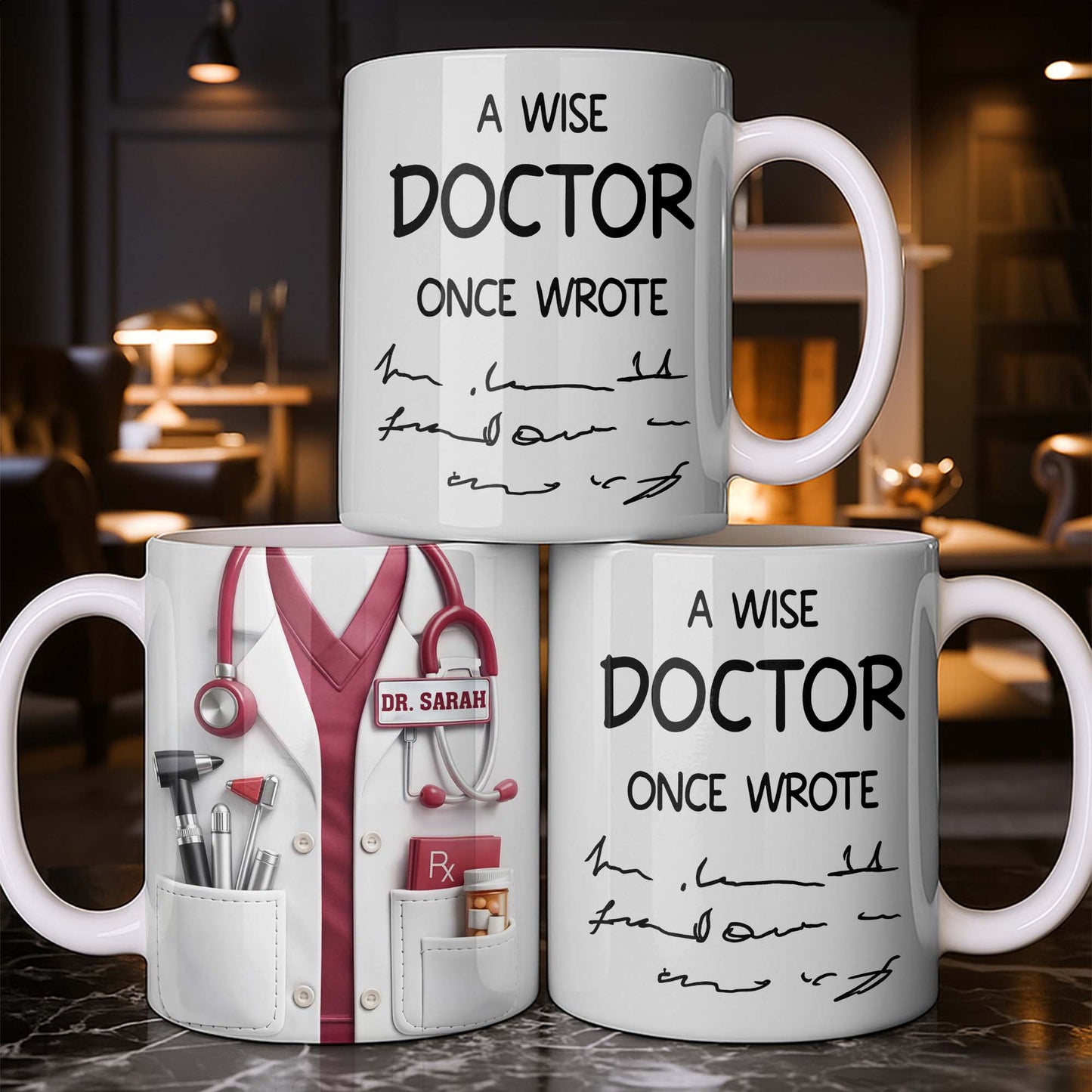 A Wise Doctor Once Wrote Medical Essentials - Personalized Custom Coffee Mug - DOC096_MG