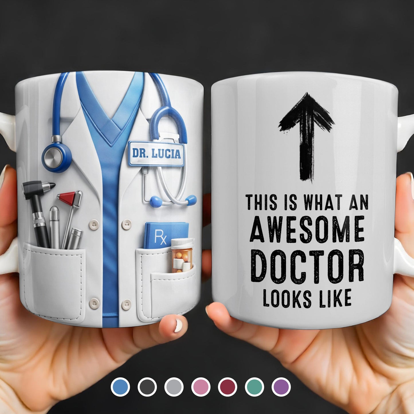 This Is What An Awesome Doctor Looks Like Stethoscope Design - Personalized Custom Coffee Mug - DOC097_MG