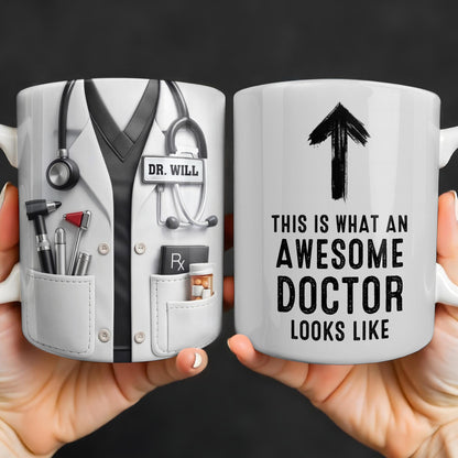 This Is What An Awesome Doctor Looks Like Stethoscope Design - Personalized Custom Coffee Mug - DOC097_MG
