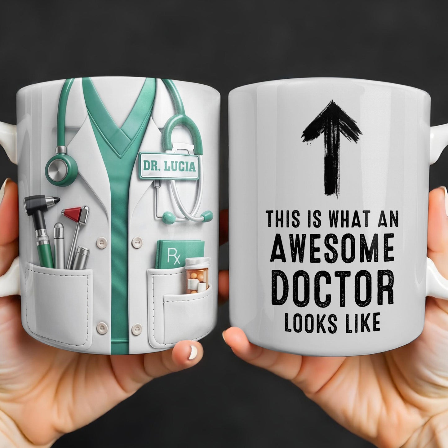 This Is What An Awesome Doctor Looks Like Stethoscope Design - Personalized Custom Coffee Mug - DOC097_MG