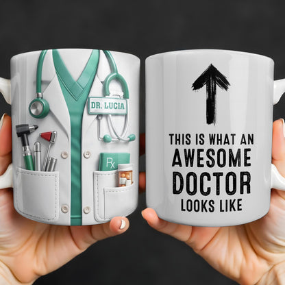 This Is What An Awesome Doctor Looks Like Stethoscope Design - Personalized Custom Coffee Mug - DOC097_MG