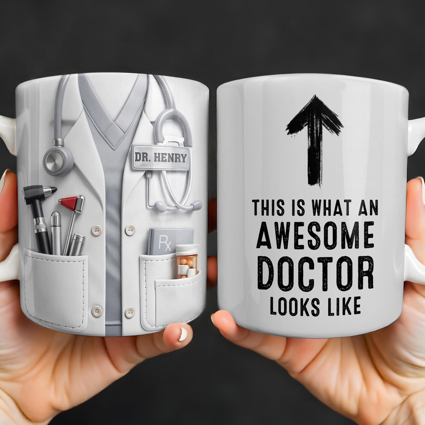 This Is What An Awesome Doctor Looks Like Stethoscope Design - Personalized Custom Coffee Mug - DOC097_MG