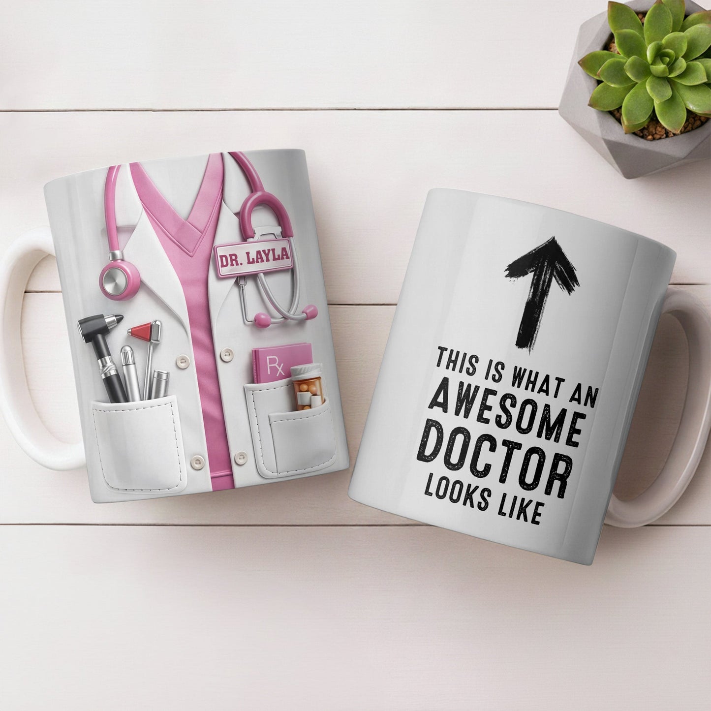 This Is What An Awesome Doctor Looks Like Stethoscope Design - Personalized Custom Coffee Mug - DOC097_MG