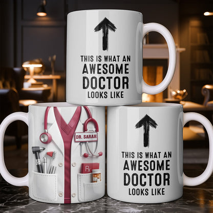 This Is What An Awesome Doctor Looks Like Stethoscope Design - Personalized Custom Coffee Mug - DOC097_MG