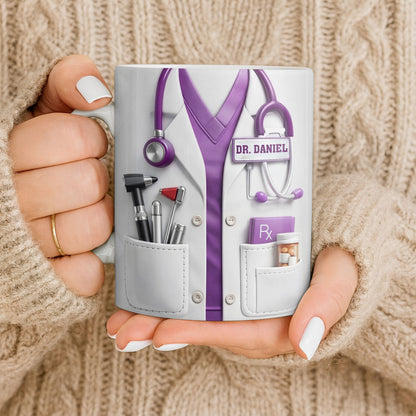 Well I'm A Doctor So Let's Assume I'm Right, Medical Scrubs and Stethoscope - Personalized Custom Coffee Mug - DOC098_MG
