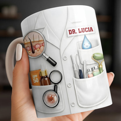 Customize With Name and Specialty, Doctor's Coat and Medical Equipment - Personalized Custom Coffee Mug - DOC100_MG