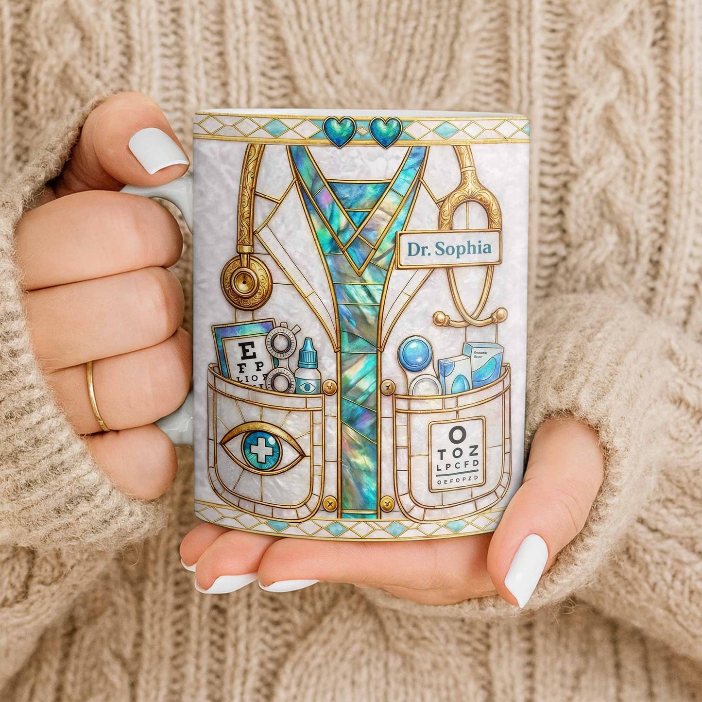 Celebrate Healthcare Professional With Medical Instruments - Personalized Custom Coffee Mug - DOC101_MG