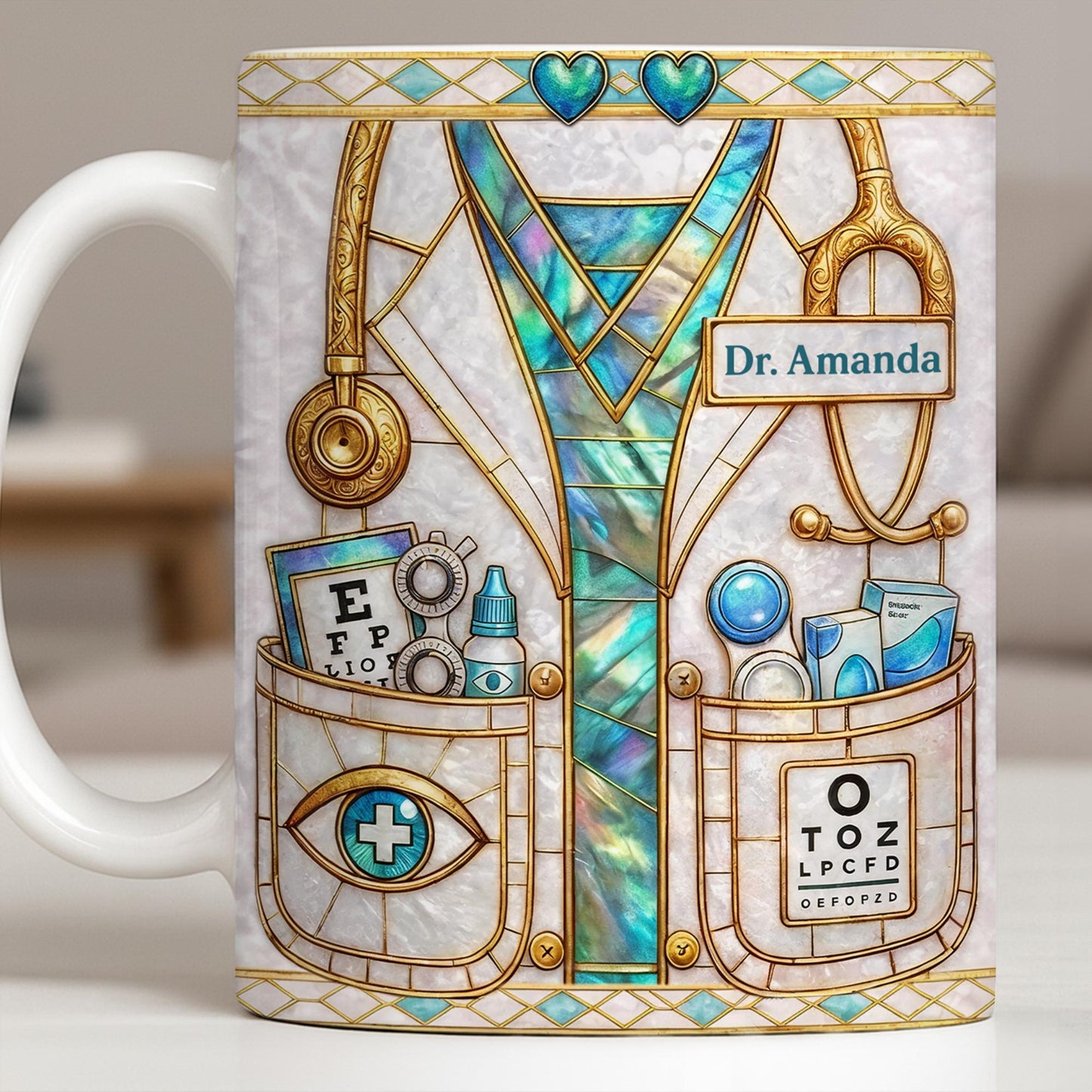 Celebrate Healthcare Professional With Medical Instruments - Personalized Custom Coffee Mug - DOC101_MG
