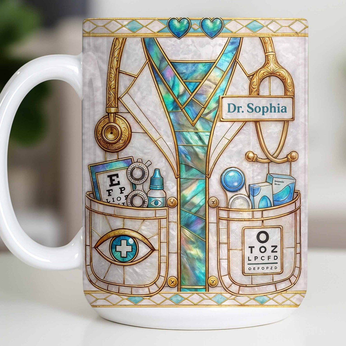 Celebrate Healthcare Professional With Medical Instruments - Personalized Custom Coffee Mug - DOC101_MG