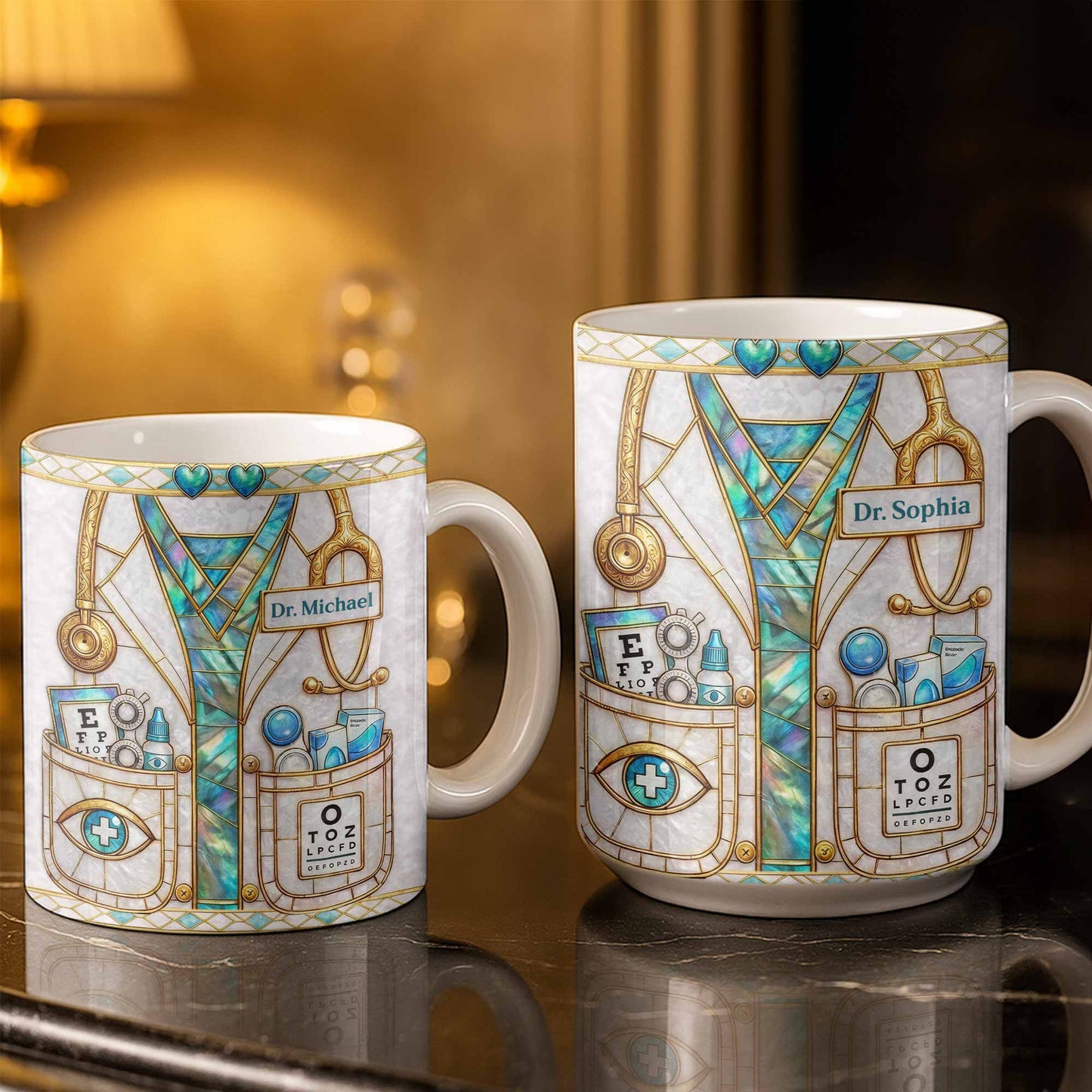 Celebrate Healthcare Professional With Medical Instruments - Personalized Custom Coffee Mug - DOC101_MG
