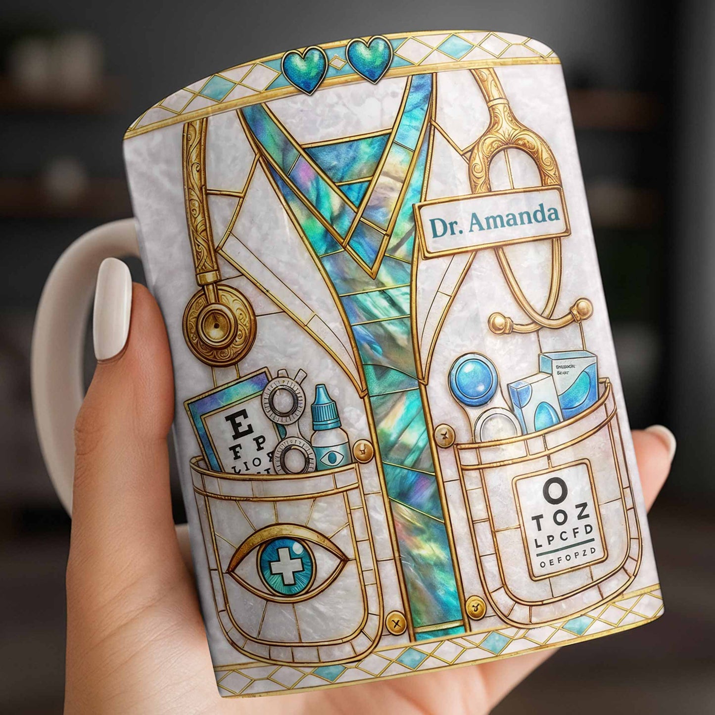 Celebrate Healthcare Professional With Medical Instruments - Personalized Custom Coffee Mug - DOC101_MG