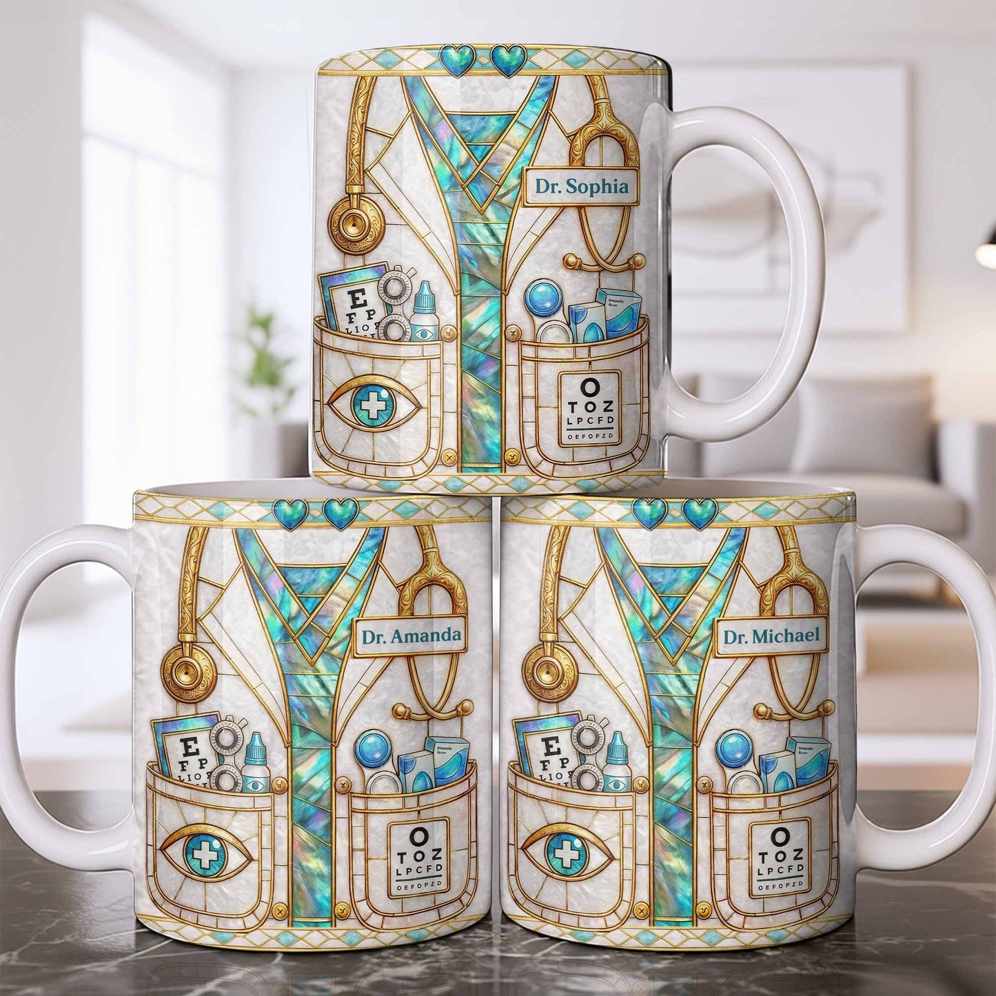 Celebrate Healthcare Professional With Medical Instruments - Personalized Custom Coffee Mug - DOC101_MG