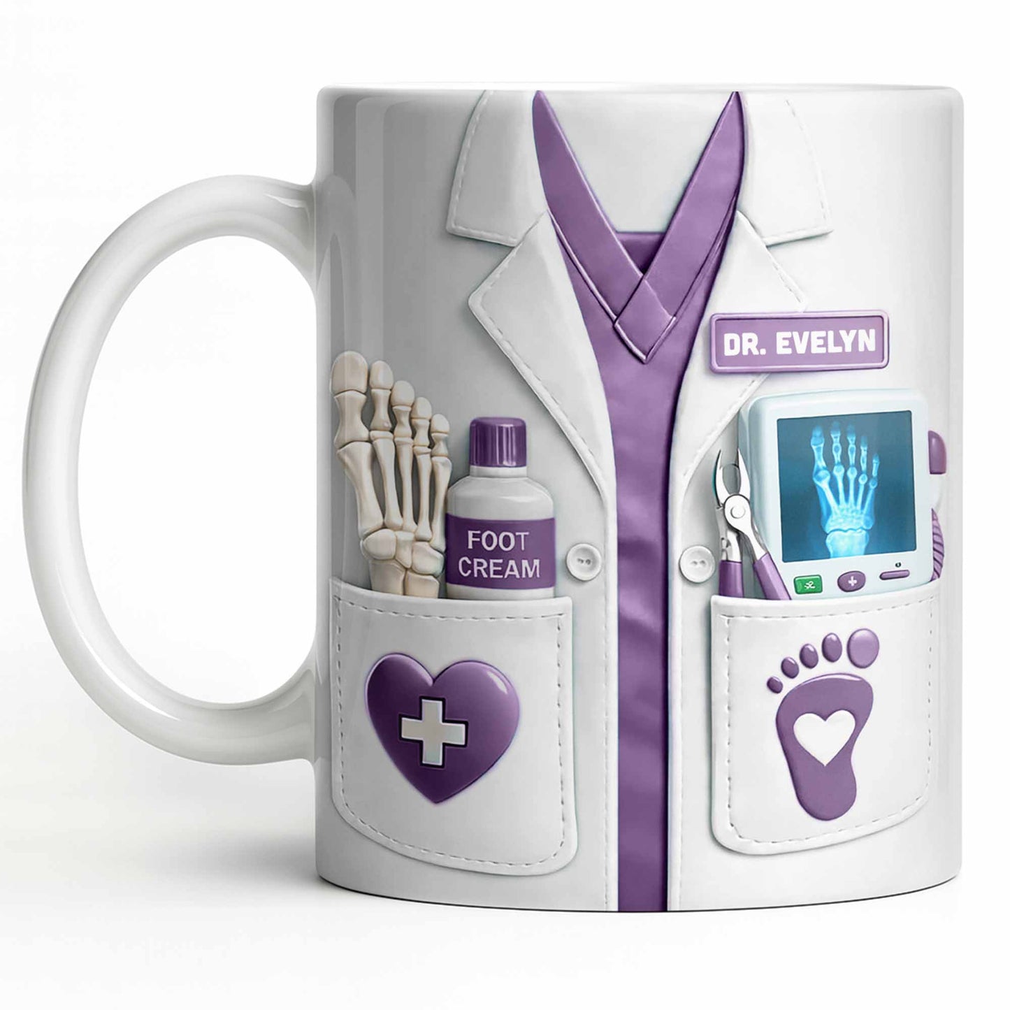 Dr. Lucia Foot Cream Doctor's Coat Mug - Personalized Custom Coffee Mug - DOC102_MG