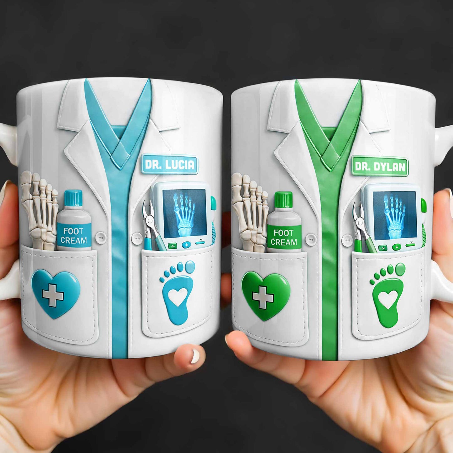 Dr. Lucia Foot Cream Doctor's Coat Mug - Personalized Custom Coffee Mug - DOC102_MG