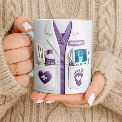 Dr. Lucia Foot Cream Doctor's Coat Mug - Personalized Custom Coffee Mug - DOC102_MG