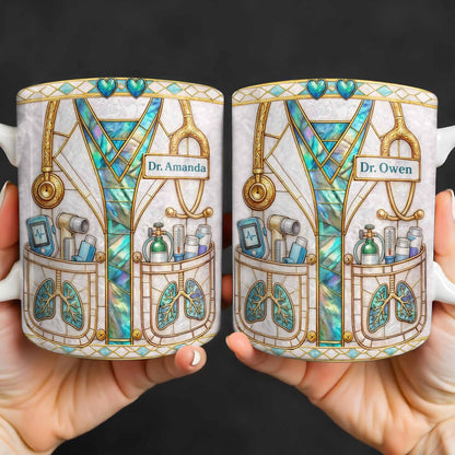 Inspired By Our Medical Heroes, Stethoscope and Medical Tools Design - Personalized Custom Coffee Mug - DOC103_MG