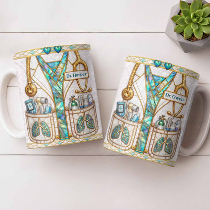 Inspired By Our Medical Heroes, Stethoscope and Medical Tools Design - Personalized Custom Coffee Mug - DOC103_MG