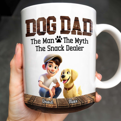 Dog Dad The Man The Myth The Snack Dealer Mug - Personalized Custom Coffee Mug - DOG019_MG