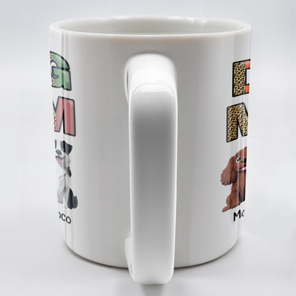 Dog Mom, Paw Print and Dogs - Personalized Custom Coffee Mug - DOG028_MG