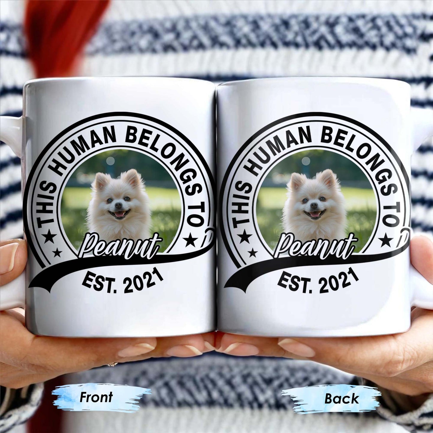 This Human Belongs To Customizable Pet - Personalized Custom Coffee Mug - DOG040_MG