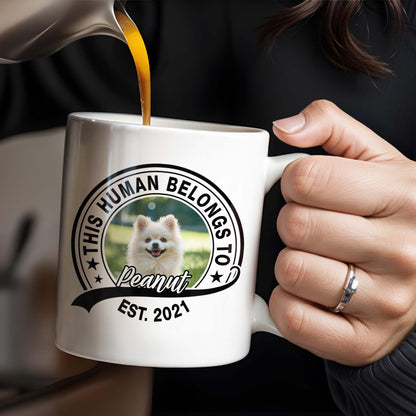 This Human Belongs To Customizable Pet - Personalized Custom Coffee Mug - DOG040_MG